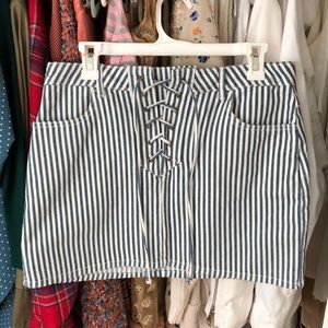 Pacsun striped lace up skirt